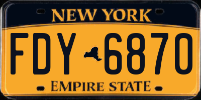 NY license plate FDY6870