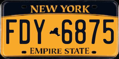 NY license plate FDY6875