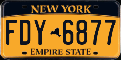 NY license plate FDY6877