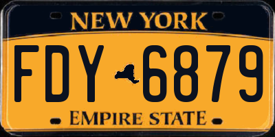 NY license plate FDY6879