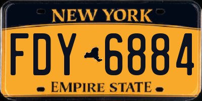 NY license plate FDY6884