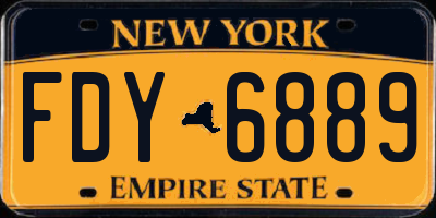 NY license plate FDY6889