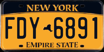 NY license plate FDY6891