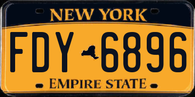NY license plate FDY6896