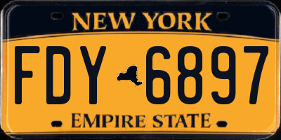 NY license plate FDY6897