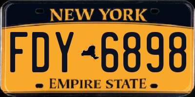 NY license plate FDY6898