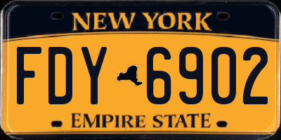 NY license plate FDY6902