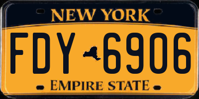 NY license plate FDY6906