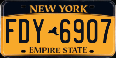 NY license plate FDY6907