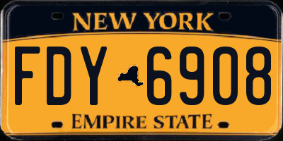 NY license plate FDY6908