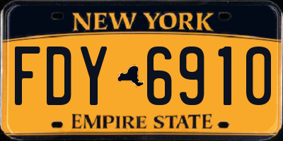 NY license plate FDY6910