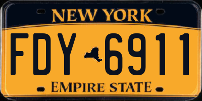 NY license plate FDY6911