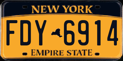NY license plate FDY6914