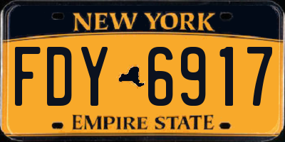 NY license plate FDY6917