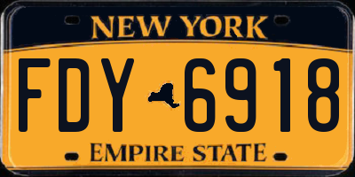 NY license plate FDY6918