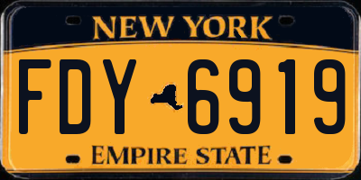 NY license plate FDY6919