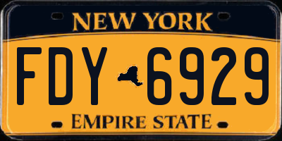 NY license plate FDY6929