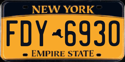 NY license plate FDY6930