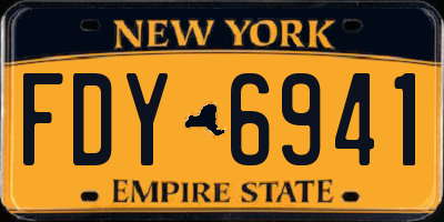 NY license plate FDY6941