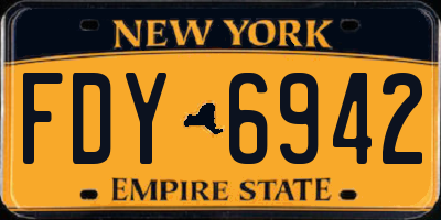 NY license plate FDY6942