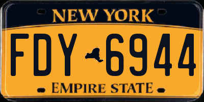 NY license plate FDY6944