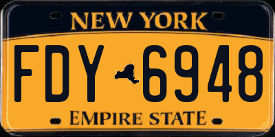 NY license plate FDY6948