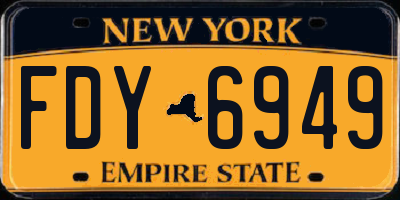 NY license plate FDY6949