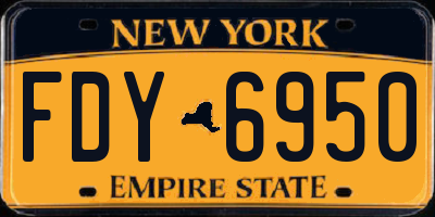 NY license plate FDY6950