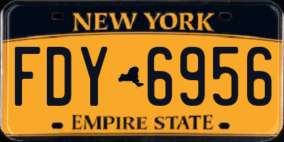 NY license plate FDY6956