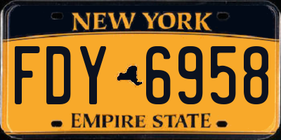 NY license plate FDY6958