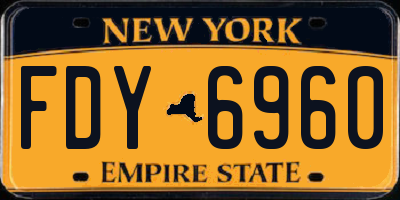NY license plate FDY6960