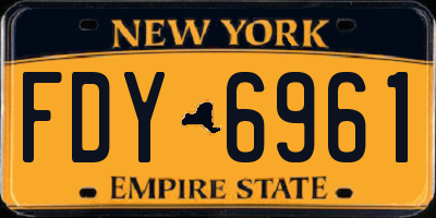 NY license plate FDY6961