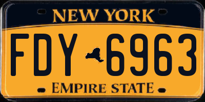 NY license plate FDY6963