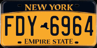 NY license plate FDY6964