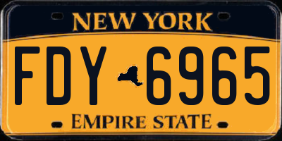 NY license plate FDY6965