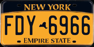 NY license plate FDY6966