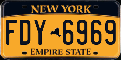 NY license plate FDY6969
