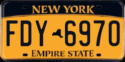 NY license plate FDY6970