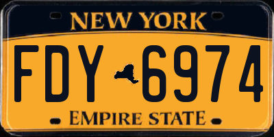 NY license plate FDY6974