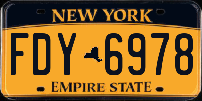 NY license plate FDY6978