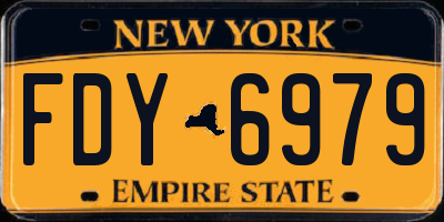 NY license plate FDY6979