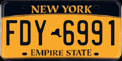 NY license plate FDY6991