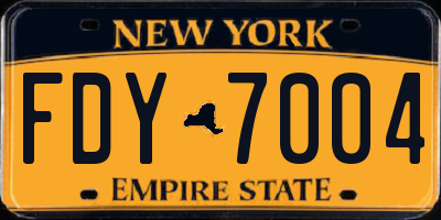 NY license plate FDY7004
