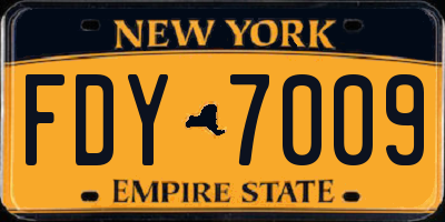 NY license plate FDY7009