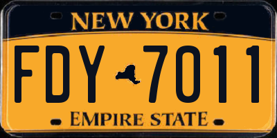 NY license plate FDY7011