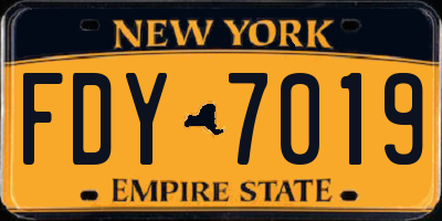 NY license plate FDY7019