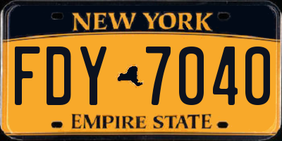 NY license plate FDY7040