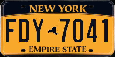 NY license plate FDY7041