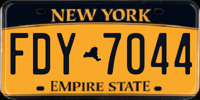 NY license plate FDY7044