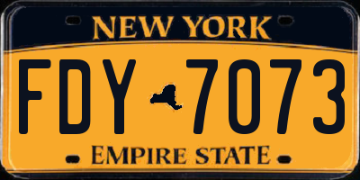 NY license plate FDY7073